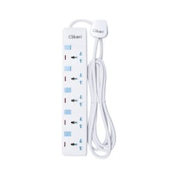 Picture of Clikon 5 Way Extension Socket, 3m, White, CK2173