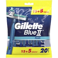Gillette Blue II Plus Disposable Razors, 20 Pcs