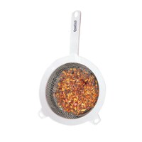 Royalford Stainless Steel Strainer with Gripped Handle, 4 Inch, White