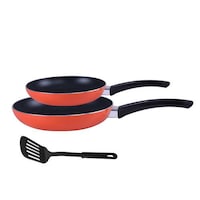 Royalford Aluminium Frying Pan 18 & 24 Cm with Slotted Turner, RF7802OR