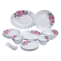 Picture of Royalford 33Pcs Opalware Floral Dinner Set, RF8981, Pink