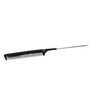 B Hair Tail Comb with Steel Pin and Coarse Tooth, Black, Pack of 40 Pieces