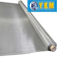 YKM 304 Stainless Steel Plain Woven Mesh, No.150, 1.3x30m, Silver