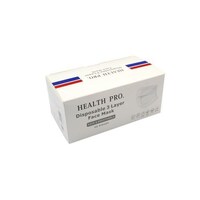Health Pro Disposable 3-Layer Face Mask, White, 50 Pcs