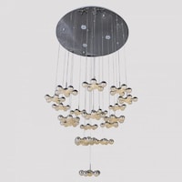 Target Warm White LED Acrylic Chandelier, Silver & Chrome