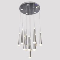 Target Warm White LED Acrylic Chandelier, Silver