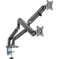 Navodesk Dual Monitor Desk Mount with Gas Spring, Midnight Grey
