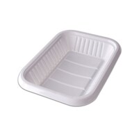 Al Bayader Rectangle Plastic Tray, 22.9 x 15.6 x 2.4cm, White - Carton Of 10Kg