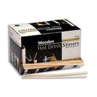 Al Bayader Wooden Hot Drink Stirrers, 19cm - Carton Of 10 Boxes