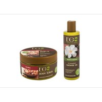 Picture of Organic Sugar Body Scrub and Shower Oil Set for Moisturising, 580g