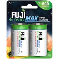 Picture of Fuji Enviromax Super Alkaline Everyday Batteries, D, Pack of 2pcs