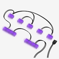 NZXT Hue 2 RGB Sleeved Power Cables Comb Accessory, Black & Purple