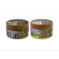 Organic Body Cream and Scrub Sets for Smoothness and Energy, 700g
