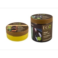Intensive Restoring Body Butter and Black Soap Set for Body and Hair, 716g