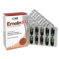 Emelin FF Iron & Folic Acid Capsules, 30 Capsules