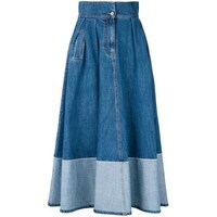 Hybella Women's Denim Contrast A-Line Skirt, Blue, Medium, Carton of 400pcs