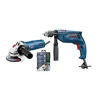Bosch GSB1300 550W Impact Drill with 750W Angle Grinder & Disc