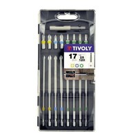 Tivoly L25 & L120mm Screw Bit Set, 17 Pieces, Grey, 11501570038
