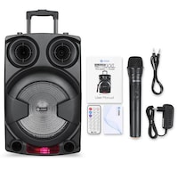 Zoook Bluetooth Trolley Speaker With Karaoke, 70 Watts, Black