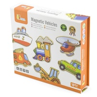 Viga Kids Wooden Magnetic Vehicles, 20 Piece