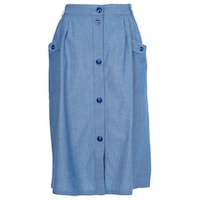 Hybella Women's Denim Maxi Skirt with Buttons, Blue, Medium, Carton of 400pcs