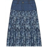 Hybella Women's Denim Printed Midi Skirt, Blue, Medium, Carton of 400pcs