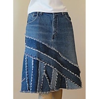 Hybella Women's Textured Knee Length Skirt with Zip Closure, Blue, Medium, Carton of 400pcs