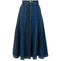 Hybella Women's Denim Midi A-Line Skirt, Blue, Medium, Carton of 400pcs