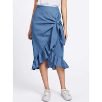 Hybella Women's Denim Flared Skirt, Blue, Medium, Carton of 400pcs
