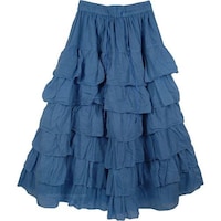 Hybella Women's Denim Layered Skirt, Blue, Medium, Carton of 400pcs