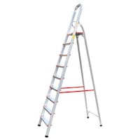 Hawk King 9 Step Household Aluminum Ladder, Silver