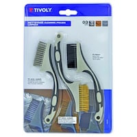 Tivoly Mixed Mini Hand Brush for Cleaning and Stripping, White and Grey