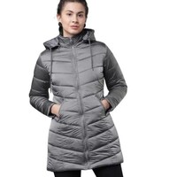 Hybella Women's Longline Quilted Puffer Jacket, Silver, M, Carton of 20pcs