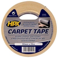 HPX Double Side Carpet Tape, Brown, 50mm x 25 m