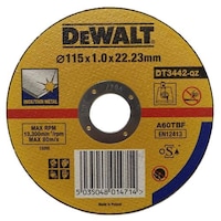 DeWalt Stainless Steel Cutting Wheel, 115mm, Yellow & Black, DT3442-QZ