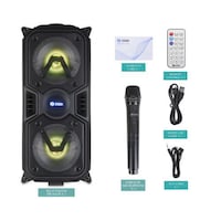 Picture of Zoook Rocker Thunder Plus Bluetooth Speaker With Karaoke Mic, 40w, Black