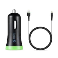 Picture of Zoook Car Charger With 3 In 1 Spring Coiled Cable, 1.2m, Black, ZF-C2UL