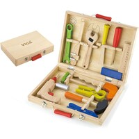 Viga Toys Wooden Tool Set In Storage Box, Set of 12 Pieces