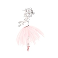 Paper Crew Little Pink Ballerina Girl Wall Art Print