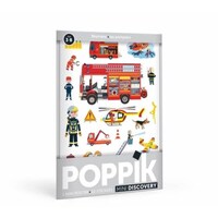 Poppik Mini Poster Firefighters Stickers, 3 - 8 Years