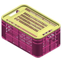 Picture of Shree Plastics Rectangular Solid Box 2 Dozen Crate With Lid, Pink
