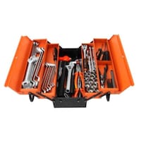 Groz 5 Tray Cantilever Tool Box With 84 Tools, MTB/5/84/AU, Orange