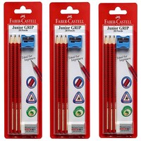 Faber-Castell Junior Grip 2B Pencils-Blister Pack, Pack of 3