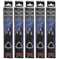 Faber-Castell Matt Super-Dark Pencils, Set of 10 pcs, Pack of 5