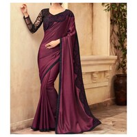 Picture of Purple silk Ethnic Woven Design Saree