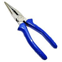 Paradise Tools India Sturdy Steel Long Nose Needle Nose Plier, Blue, 6inch