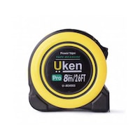 Picture of Uken Measuring Tape with Rubber, Yellow, 25mm x 8mtr