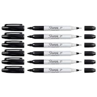 Picture of Sharpie Fine & Ultra Fine Twin Tip Permanent Markers, Pack of 6, Black