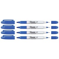 Picture of Sharpie Fine & Ultra Fine Twin Tip Permanent Markers, Pack of 4, Blue