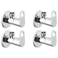 Bright Life Brass Angle Valve with Wall Flange, Pack of 4